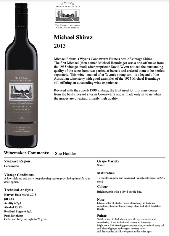 Michael Limited Release Shiraz 2013
